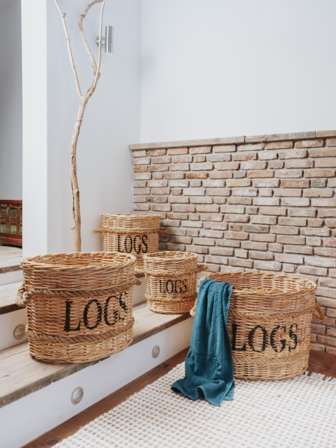 Korb Logs aus Rattan oval in vier Größen